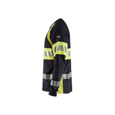 Flammschutz Langarm Shirt Marineblau/ High Vis Gelb S