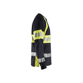 Flammschutz Langarm Shirt Marineblau/ High Vis Gelb XS