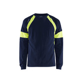 T-shirt long-sleeved with Hivis Marineblau/Gelb L