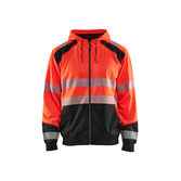 High Vis Kapuzensweater High Vis Rot/Schwarz XS