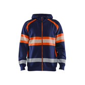 Hi-vis Sweatshirt hoodie Marinblau/Orange L