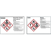 Benzin UN 1203, Gefahrstoffetiketten gemäß CLP/GHS, PVC-Klebefolie 105x148 mm