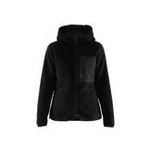 Ladies Pile hoodie Schwarz XS