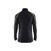 Flammschutz Unterhemd Half-Zip, 78% Merinowolle Schwarz 4XL