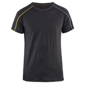 Unterzieh T-Shirt XLIGHT, 100% Merino Dunkelgrau/Gelb S