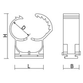 Plastové objímky na trubky ABT 35/42 mm šedé