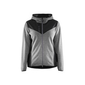 Damen Strickjacke Grau Melange/Schwarz XXL