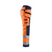 Damen High Vis Arbeitshose mit Werkzeugtaschen High Vis Orange/Marineblau D24