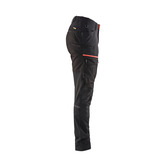 Damen Servicehose mit Stretch Schwarz/Rot C48