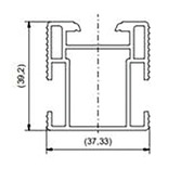 Grundschiene Profil 6/40 - Aluminium - silber - 3150mm