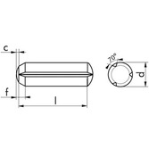 Zylinderkerbstift DIN 1473 - Stahl - blank - 2 X 20