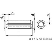 Spannstift ISO 8752 - Federstahl - Zinklamelle silber - 10 X 26