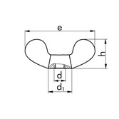 NUT-WING-D315-MALLEABLE IRON-A2K-M8