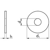 Scheibe DIN 440R - Stahl - blank - 13,5 X 44 X 4