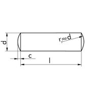 Zylinderstift DIN 7 - A1 - 4m6 X 60