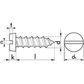 Zylinder-Blechschraube DIN 7971C - A2 - 3,5 X 25