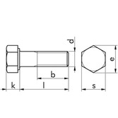 Sechskantschraube DIN 931 - 10.9 - Zinklamelle silber - M12 X 160