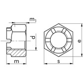 Kronenmutter DIN 935 - 8 - blank - M36 X 1,5
