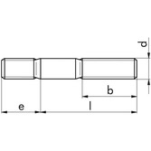 Stiftschraube DIN 939 - 10.9 - Zinklamelle silber - M16 X 60