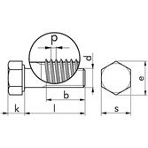 Sechskantschraube DIN 960 - 8.8 - blank - M12 X 1,5 X 90