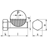 Sechskantschraube DIN 961 - 8.8 - blank - M14 X 1,5 X 60