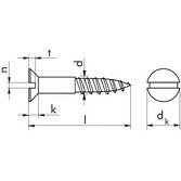 Senk-Holzschraube DIN 97 - Messing - blank - 5 X 40