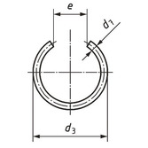 Pojistné kroužky rozpěrné pro otvory RB45 BPÚ, pružinová ocel, DIN 9926