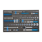 GEDORE dugókulcs-készlet 1/4"-3/8"-1/2" in 4/4 CT-Modul, 91 db-os -2005 CT4-U-20- Nr.:2016257