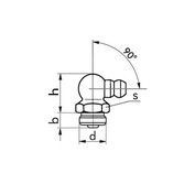 Kegelkopf-(Hydraulik) Schmiernippel, Gewinde: M10 x 1, 90°