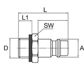 STECKNIPPEL AUSSENGEWINDE R1/4"