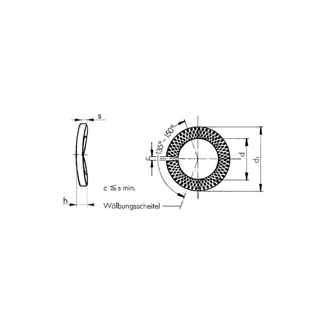 Sperrkantringe für Zylinderschrauben M4 = 4,1 mm Edelstahl rostfrei A2