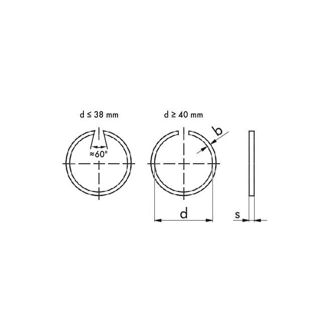 Pojistný kroužek rozpěrný SW 17 mm pružinová ocel BPÚ