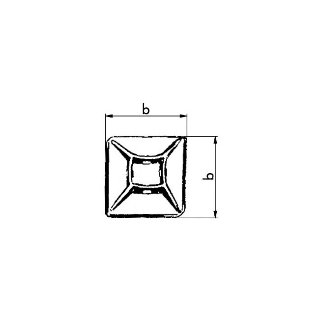 Klebesockel für Kabelbinder 3,6 - 19 X 19 mm