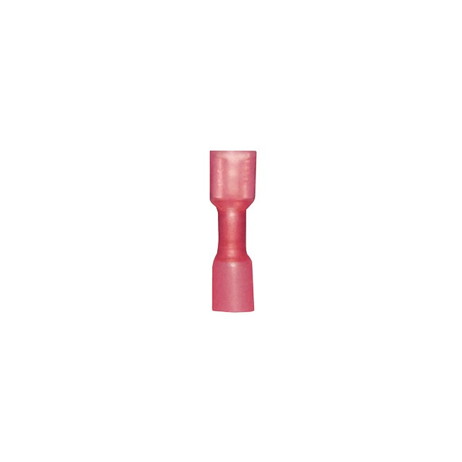 Flachsteckhülse mit Schrumpfschlauch 6,3 mm - rot - für Kabelquerschnitt 0,5 - 1,5 mm²