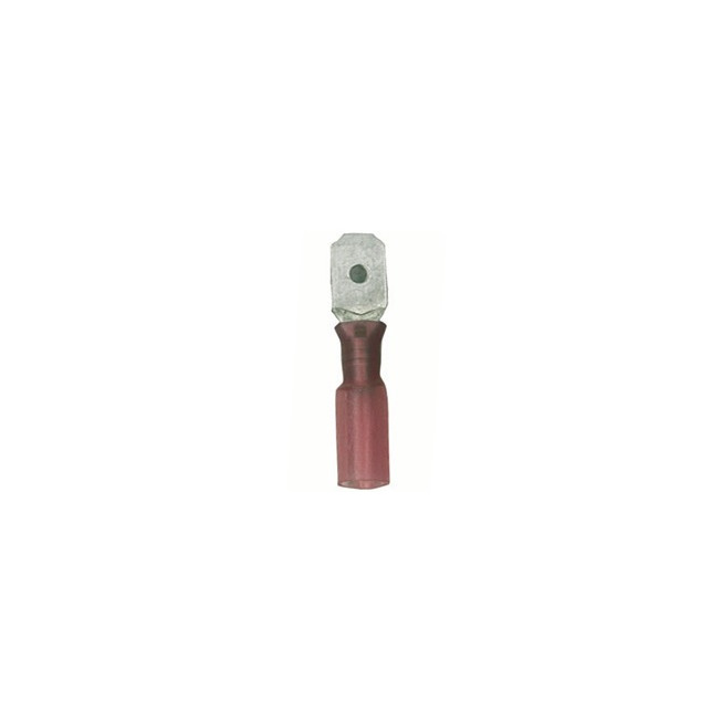Flachsteckzunge mit Schrumpfschlauch 6,3 mm - rot - für Kabelquerschnitt 0,5 - 1,5 mm²