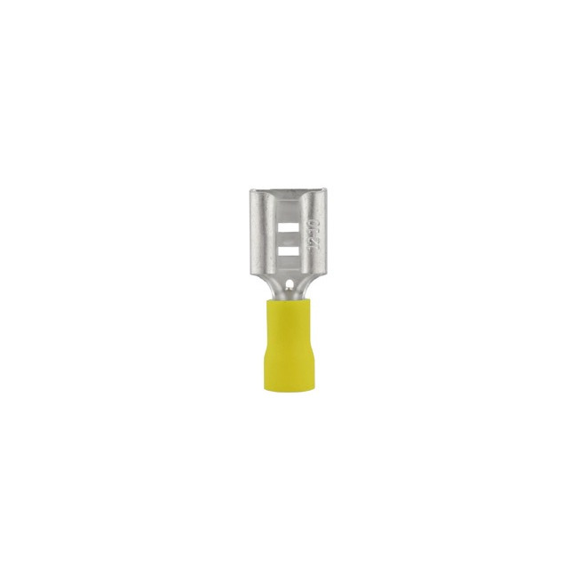 Konektor plochý 6,3 mm žlutý pro průřez kabelu 4,0 - 6,0 mm² izolovaný