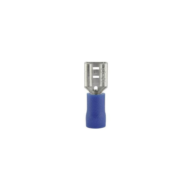 Flachsteckhülse 6,3 mm - blau - für Kabelquerschnitt 1,5 - 2,5 mm² - isoliert
