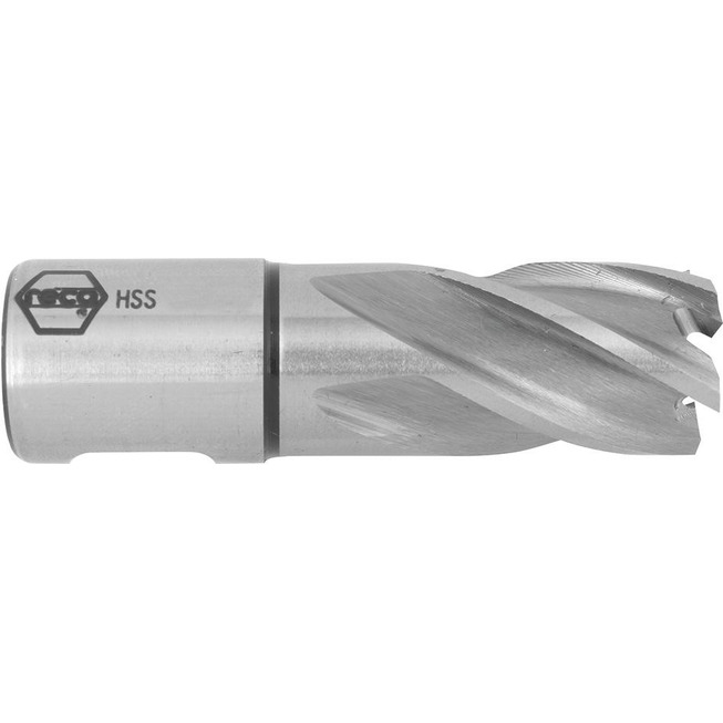 RECA Kernbohrer mit Weldonschaft HSS Bohrdurchmesser 19 mm Bohrtiefe 30 mm