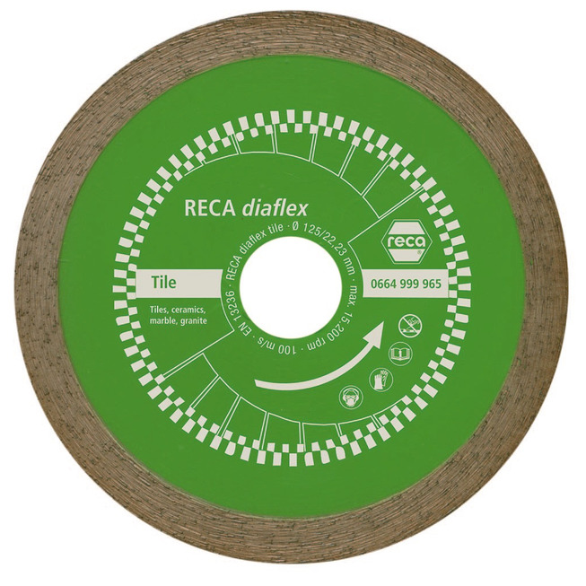 RECA diaflex Tile. za pločice, Ø 125 mm, prihvat: 22,23 mm