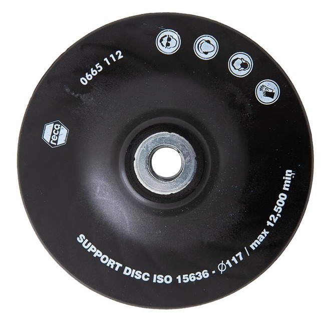 Gumový podpěrný talíř Turbo Inox 115 mm s upínací maticí M14