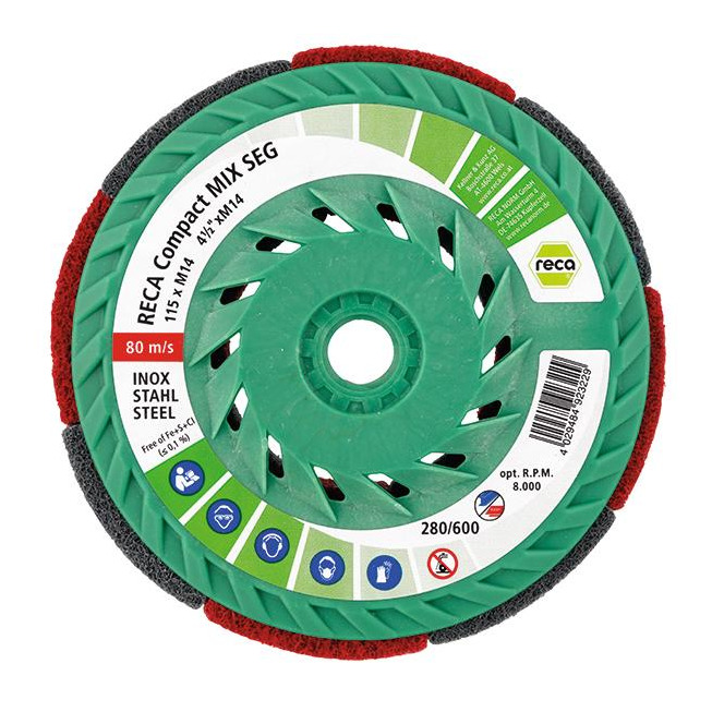 RECA brusni disk od runa Compact MIX SEG, Ø 115 mm, M14, granulacija: 280/600