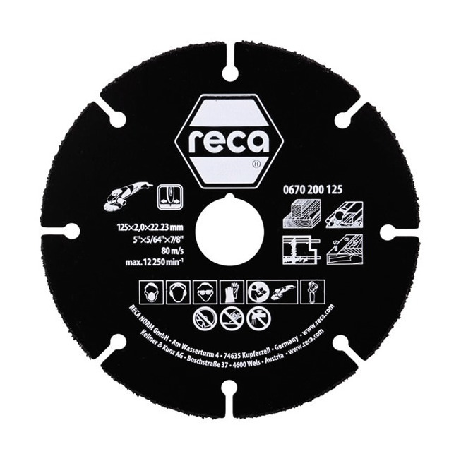 RECA Trennscheibe Multi-Cut gerade Durchmesser 125 mm Stärke 2,0 mm Bohrung 22,23 mm (PAK = 2 ST)