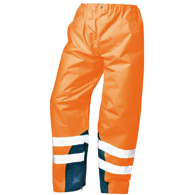 Kalhoty do deště s ochrannými prvky oranžové velikost XL