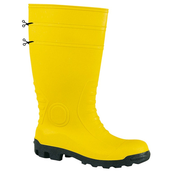Vysoké boty na stavbu žluté S5 PVC EN345 vel.44