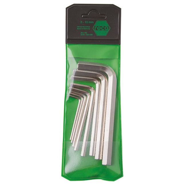 Innensechskant-Stiftschlüssel-Satz PVC-Tasche 2-10 mm