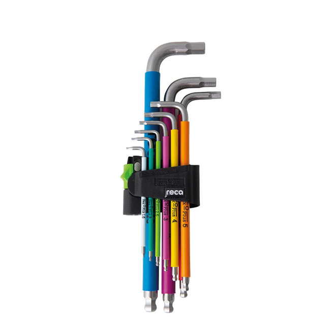 Stiftschlüssel-Satz Multicolor Innensechskant Edelstahl 9-teilig