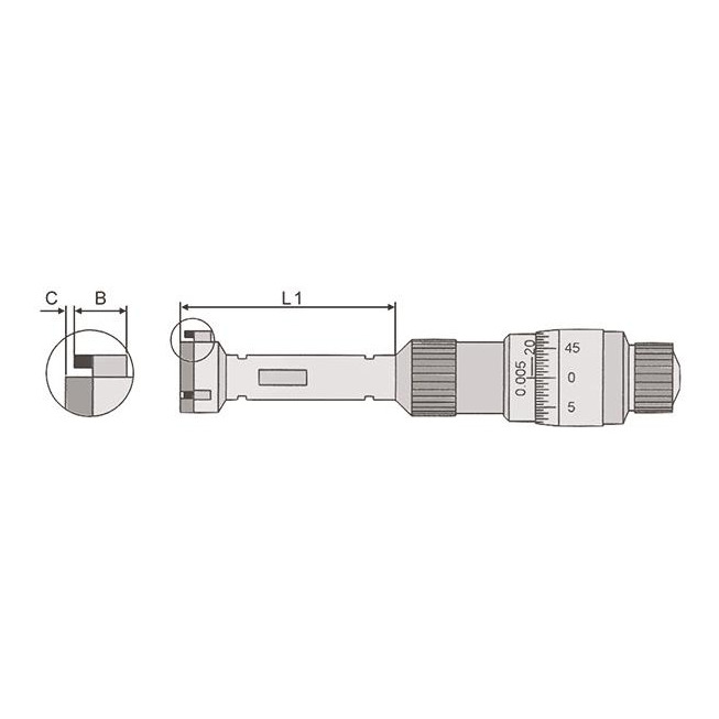 Dreipunkt-Innenmikrometersatz, Messbereich 6-12 mm