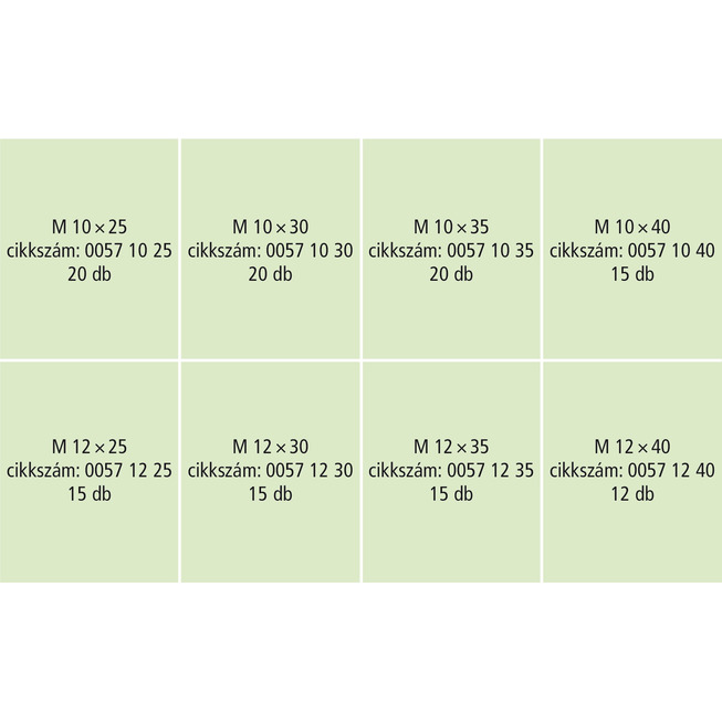 RECA Sortiment - DIN 933 - 8.8 - horganyzott - M10-M12 - 132 db-os