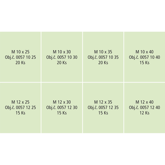RECA sortiment šroubů se šestihrannou hlavou RECA DIN 933 8.8 pozink, M10–12, 132 dílů
