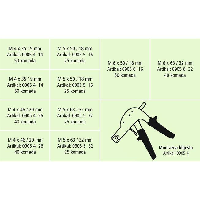 RECA sortiment metalnih tipli i kliješta, 371-dijelni